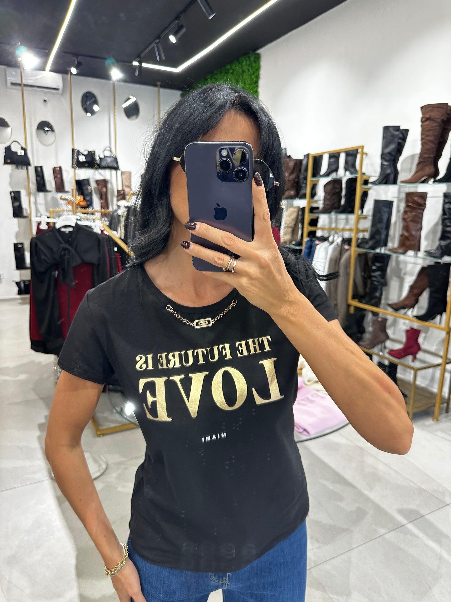 T-shirt Love oro