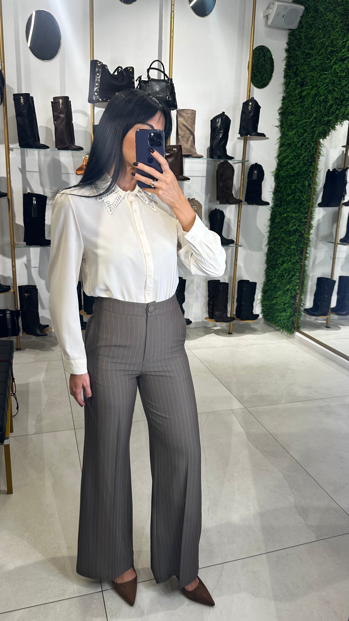 Maglia Camicia Strass