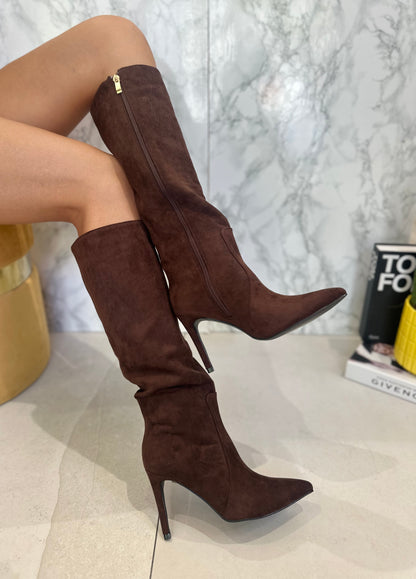 Stivali Camoscio Con Cerniera