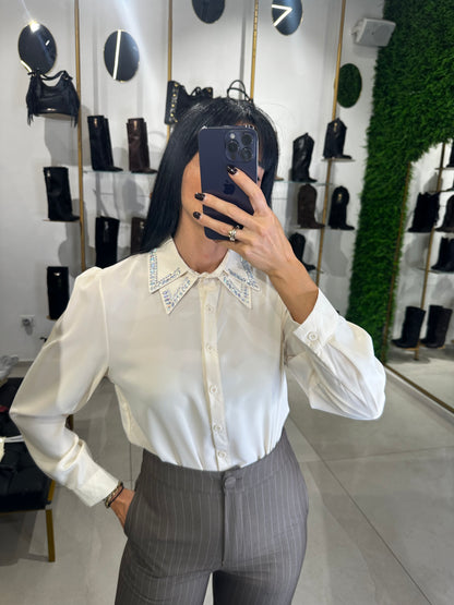 Maglia Camicia Strass