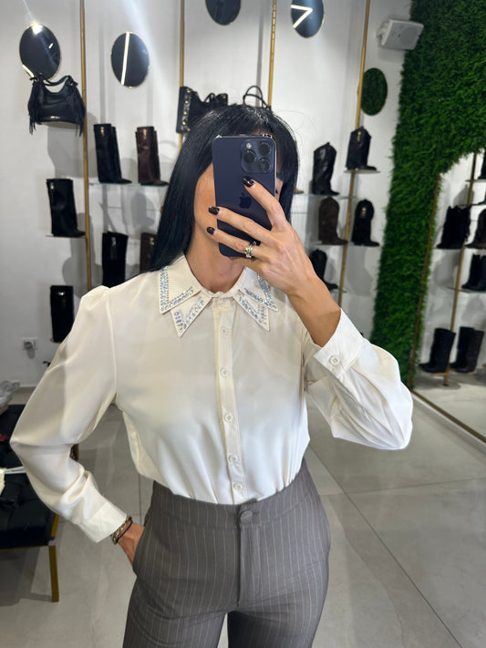 Maglia Camicia Strass