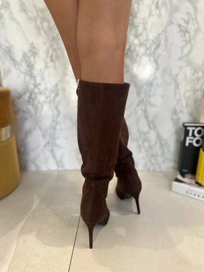 Stivali Camoscio Con Cerniera