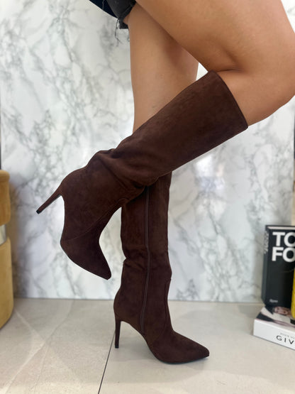 Stivali Camoscio Con Cerniera