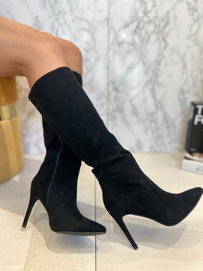 Stivali Camoscio Con Cerniera