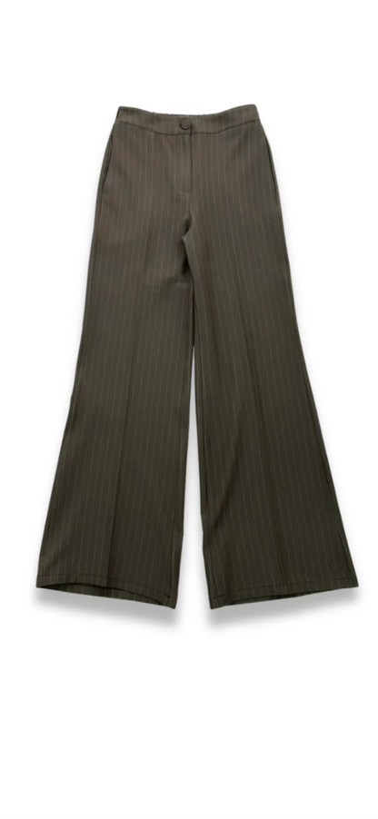 Pantaloni Palazzo Con Bottone