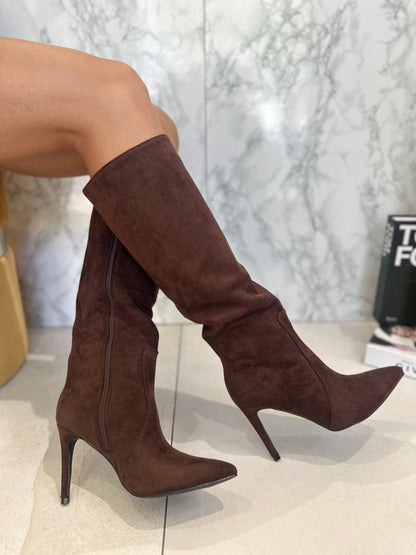 Stivali Camoscio Con Cerniera