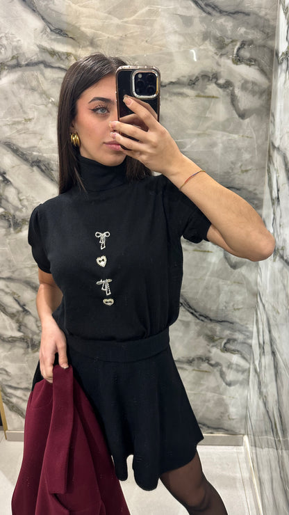 Maglione dolcevita mezza manica