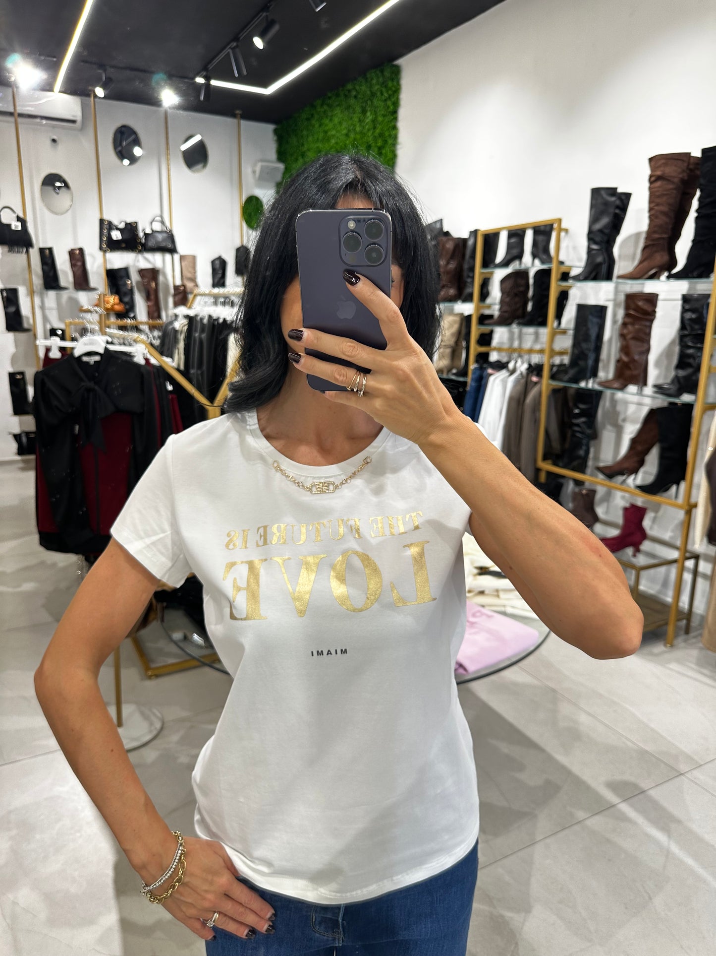 T-shirt Love oro
